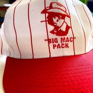 Vintage Pinstriped Trucker Hat - “Big Mac Pack” - SnapBack - Good Condition